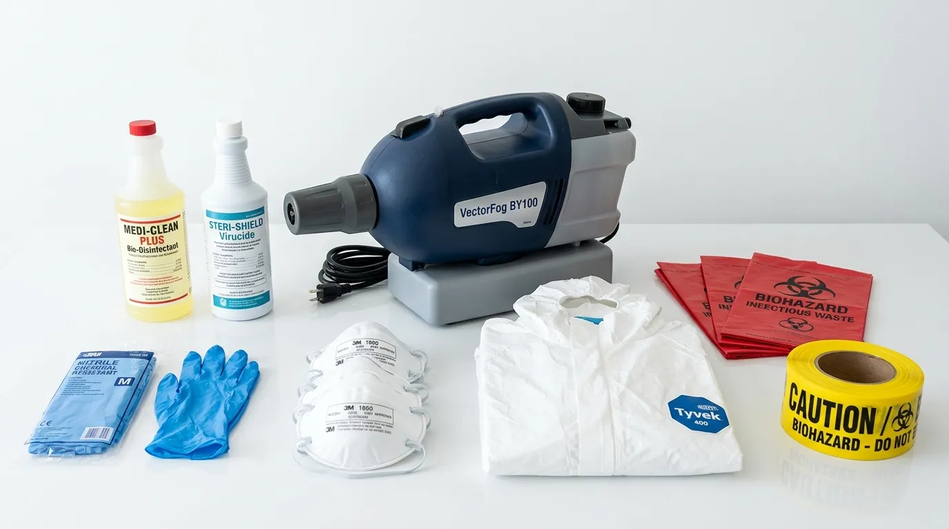 Professional biohazard remediation crew working in Dundalk